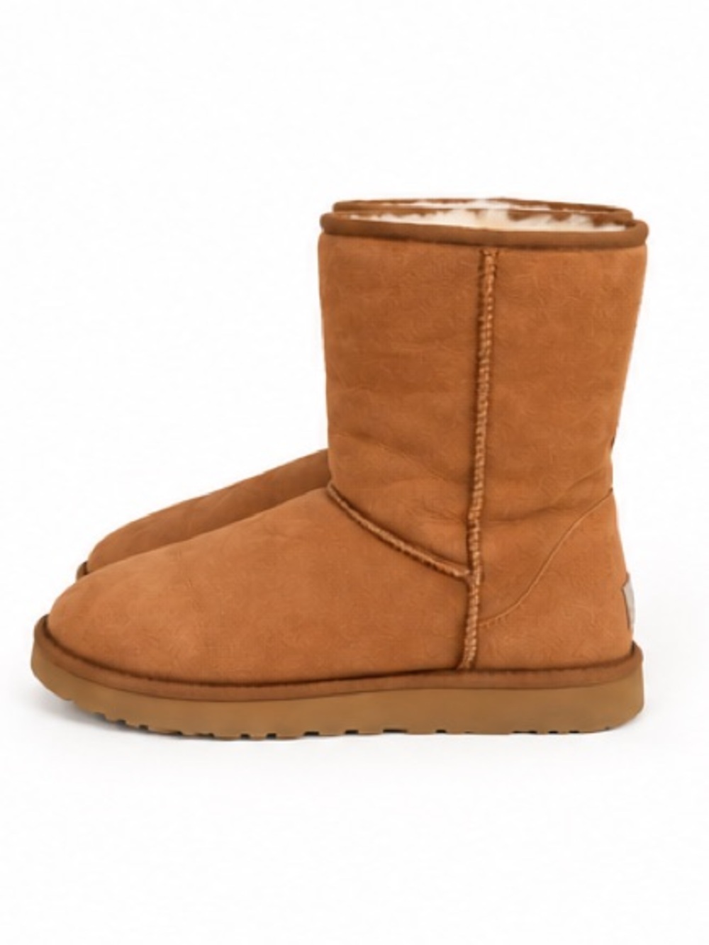 UGG Classic Short II Chestnut Camel Suede Sheepskin Sherpa Boots Size 10 NWOT